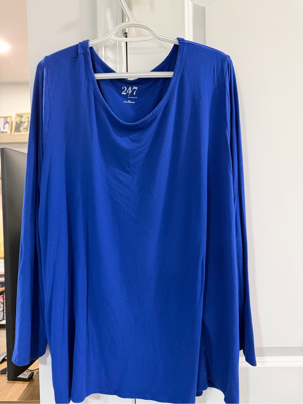 24/7 Maurice’s Women’s Long-Sleeve Crew Neck Top in Royal Blue